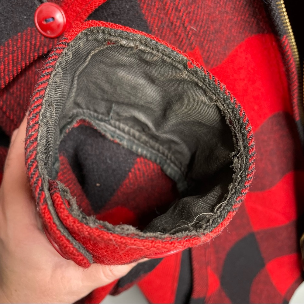 Rare Vintage 1950s Woolrich Buffalo Plaid Wool Unlined Zippered Hunting Coat - Picture 16 of 16
